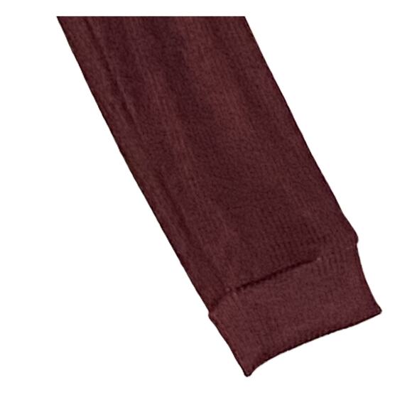 Ted Baker London T-Shirt Men's Large Ribbed Crew Neck Long Sl Maroon Heather NEW - Picture 8 of 11